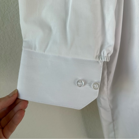 KMJ Bontina Tux White Ruffle Button Down Shirt SZ S - Picture 5 of 5